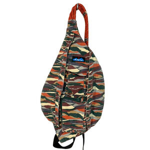 KAVU Mini Cotton Rope Bag Sling Backpack Rolling Hills Print Canvas 16"L Hiking